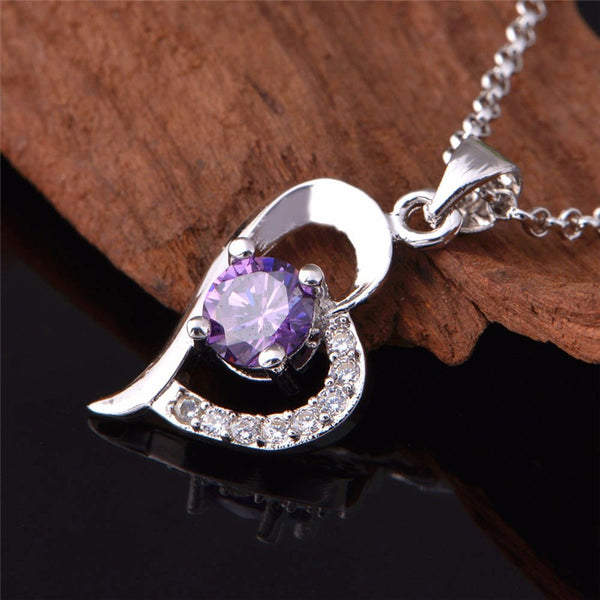 Amethyst Heart Stone Locket