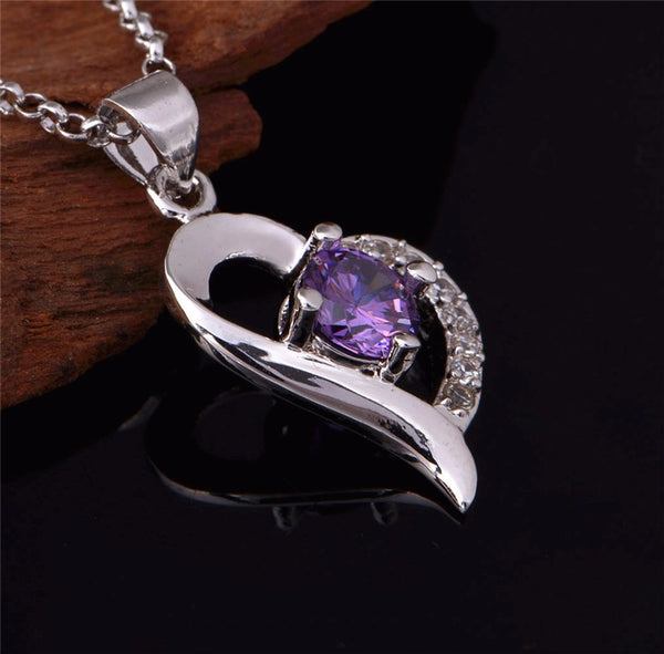 Amethyst Heart Stone Locket